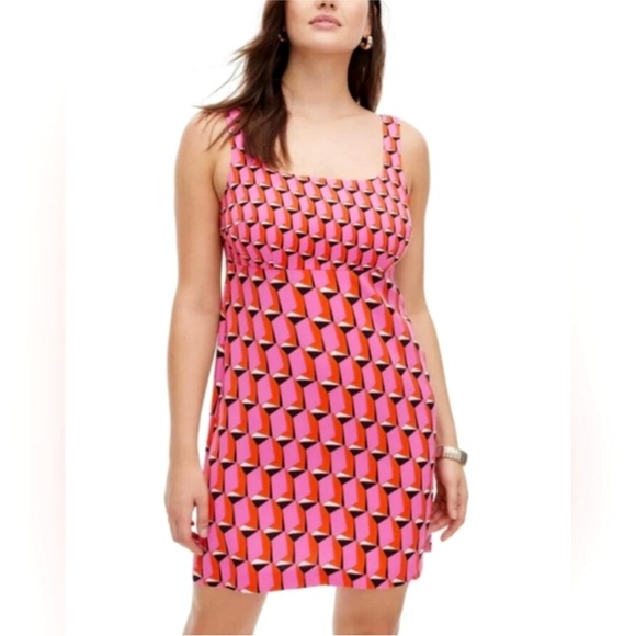 DVF Diane Von Furstenberg X Target Womens 90's Shift Pink Modern Geo MiniDress - Picture 3 of 7
